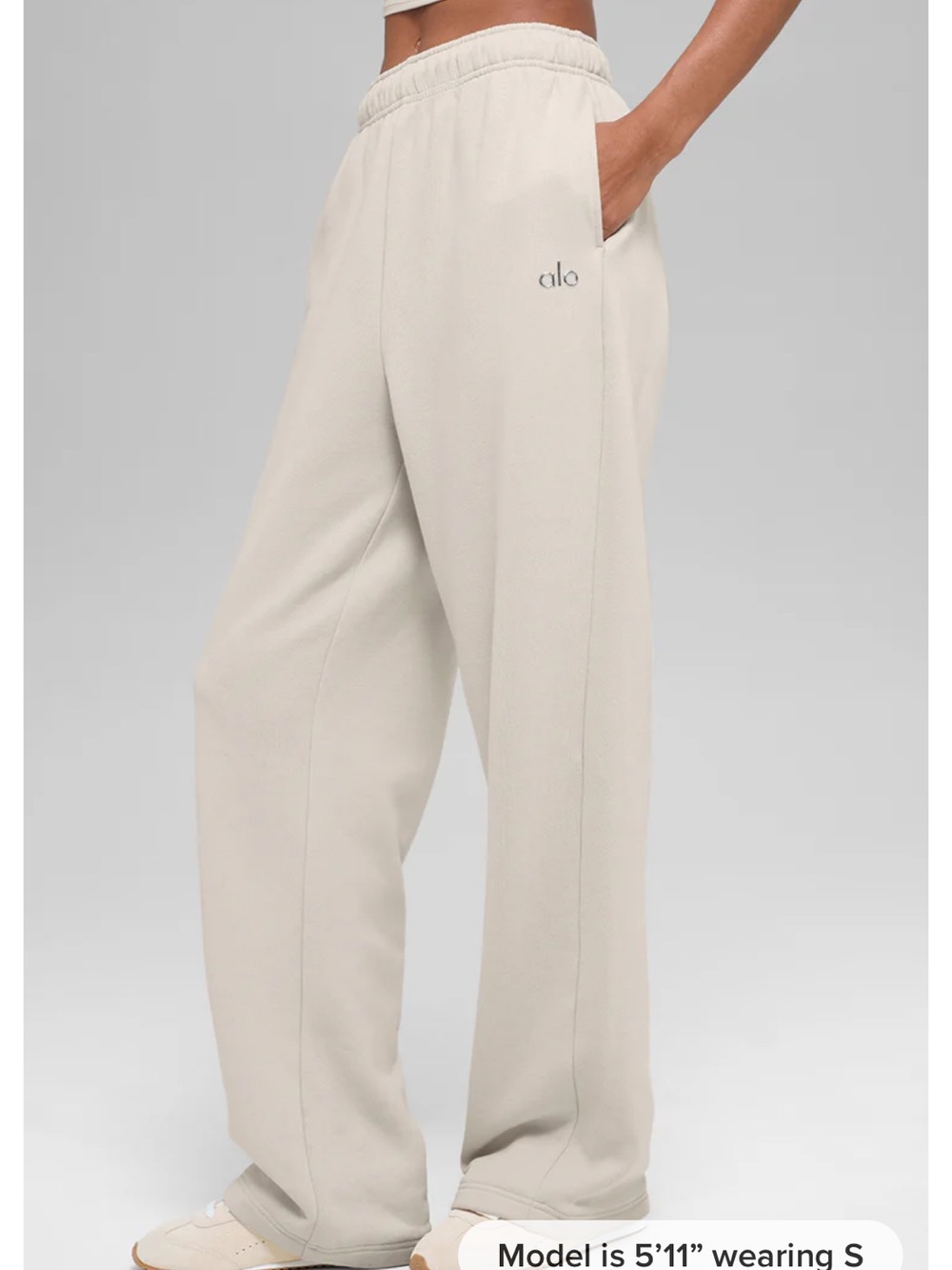 Alo Yoga Women’s Bone Cream Accolade Straight Leg Sweatpants Small